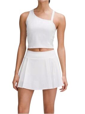 Lululemon Side Pleat High-Rise Tennis Skort Sz 4 White Athletic Golf Running